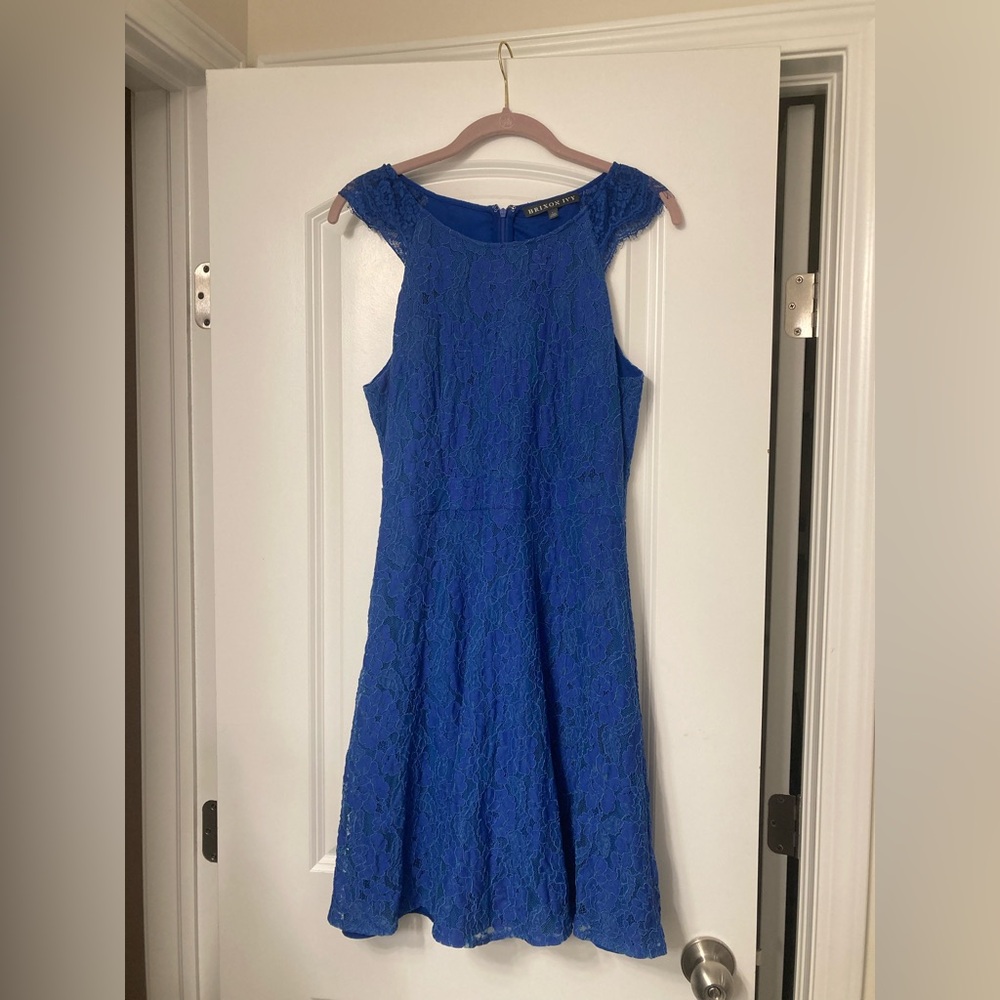 Brixon Ivy Royal Blue Floral Lace Dress